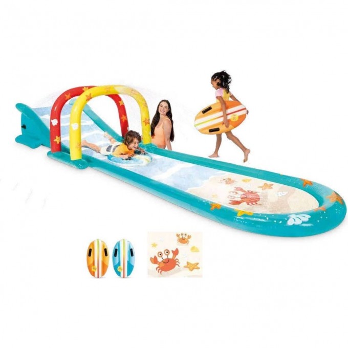 Водная дорожка INTEX "ВЕСЕЛАЯ ГОРКА" 561х137х99см с 2-мя серфами до 100кг от 6 лет 56167